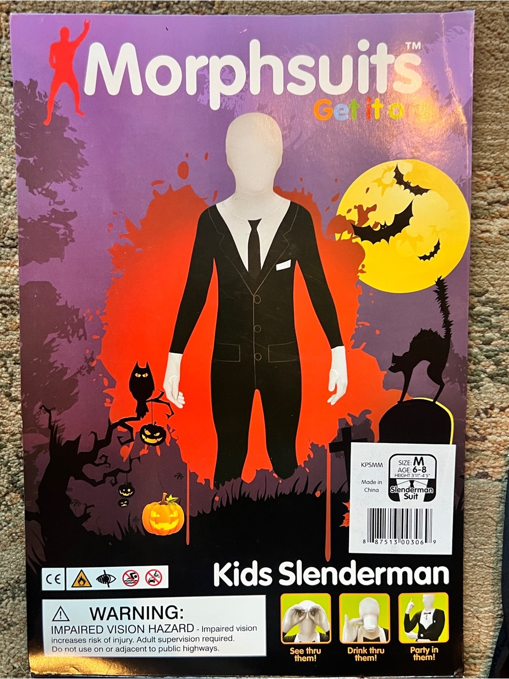 Kids Slenderman Costume - Black and White